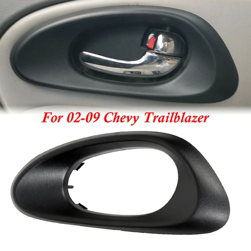 Imagen 2 del producto Biseles de manija de puerta delantera y trasera interior, embellecedor negro para Chevy Trailblazer 2002, 2009, 15214503, 15214502, 15214506, 15214507