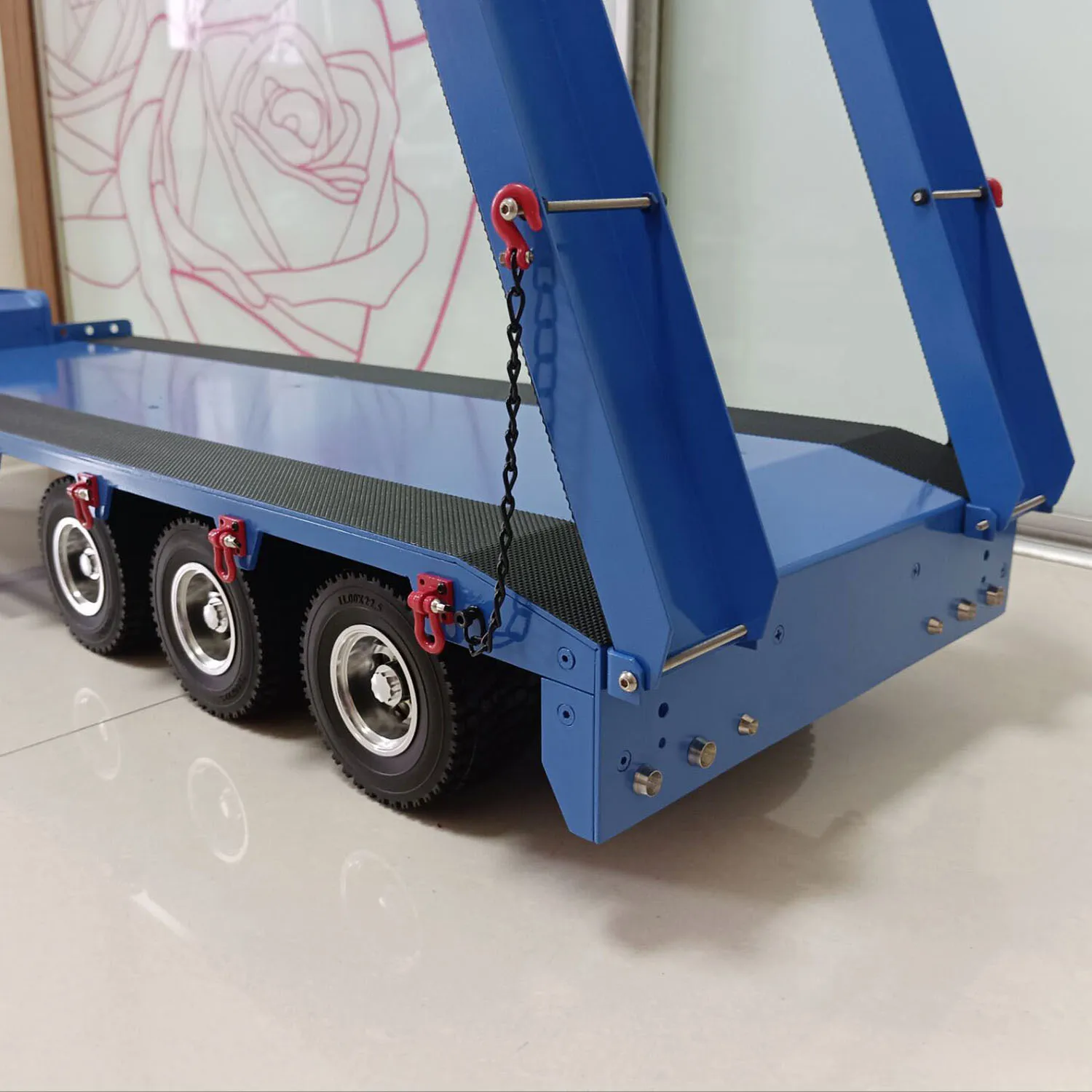 1/14 RC メタルトレーラー 3 車軸セミトレーラー塗装組み立てモデル 