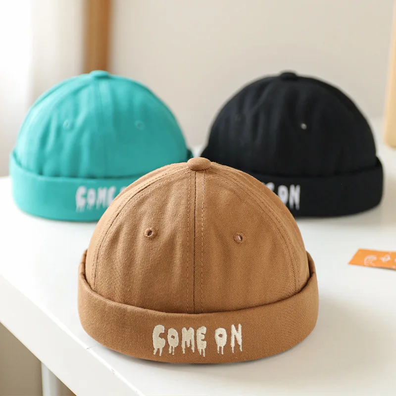 Girl Docker Cap Brimless Beanie Hat Spring and Autumn Unisex Boys and Girls Melon Hat Thin Section Super Cute Landlord Hat