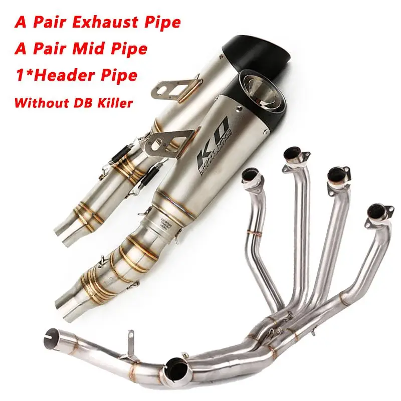 Exhaust Pipe For Kawasaki Z1000 10-21 Z1000SX Until 2019 Motorcycle Full Exhaust System Muffler Steel Header Mid Pipe Slip On