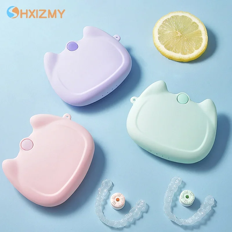 

Dental Denture Box ​False Teeth Protective Case Silicone Denture Tray Box Dental Orthodontic Braces Retainer Case Vent Holes