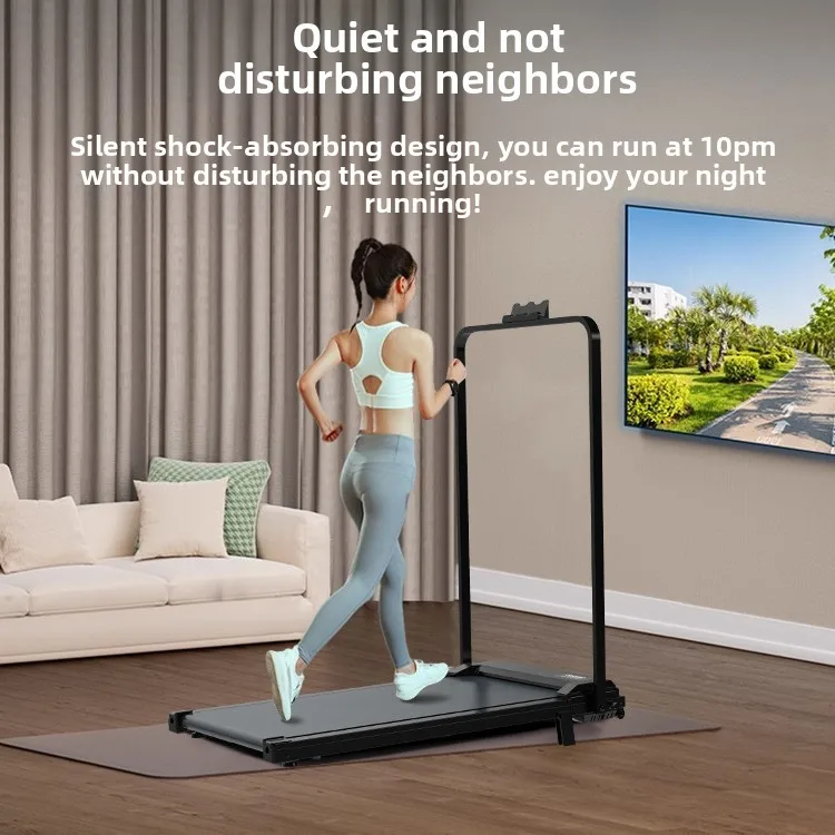Wholesale Household Mini Treadmill Foldable 1-8 km/h Shockproof Treadmill Walking Mat with Armrest Black