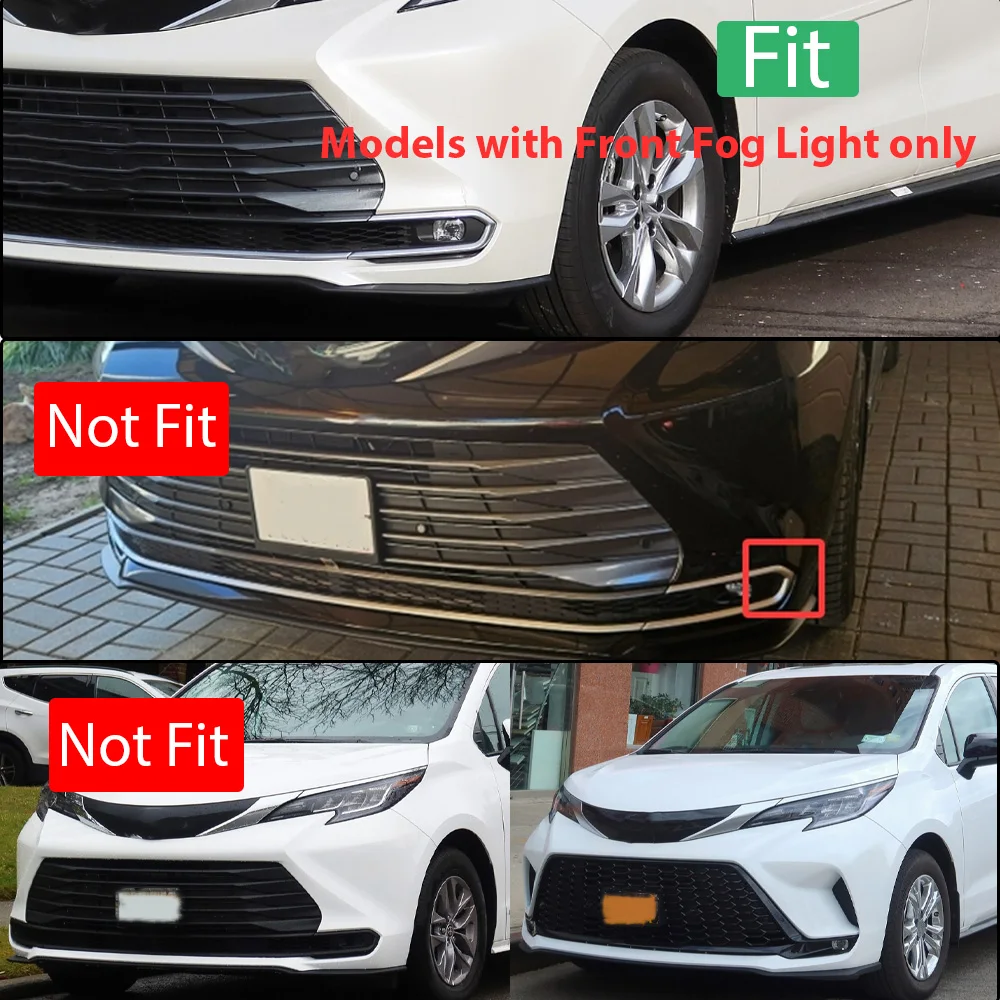 2 pcs Carbon Fiber Look Finish Front Bumper Fog Light Cover Trim For Toyota Sienna XL40 2021 2022 2023 2024 Car Accessories - view 6