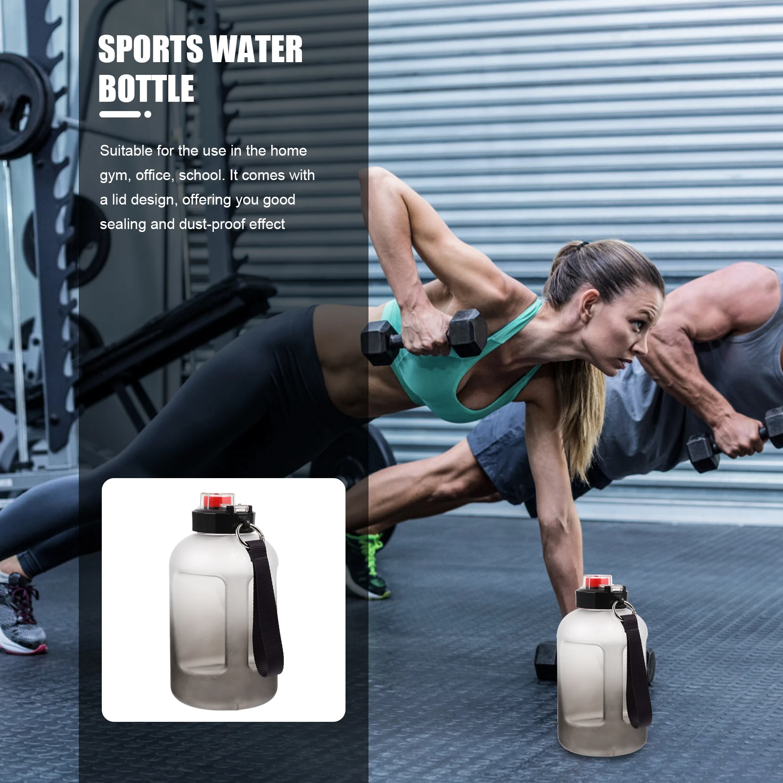 

Gradient Color Water Bottle 1 Gallon Large Capacity Hydration Sports Bottle for Outdoor Use Durable Portable Lid