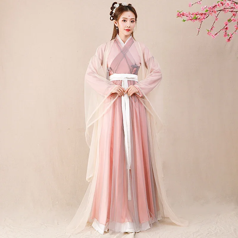 

WATER Hanfu Women Fairy Princess Chinese Traditional African Dresses Cosplay Costumes Hombre Modern Pink Wedding Dance XXXL