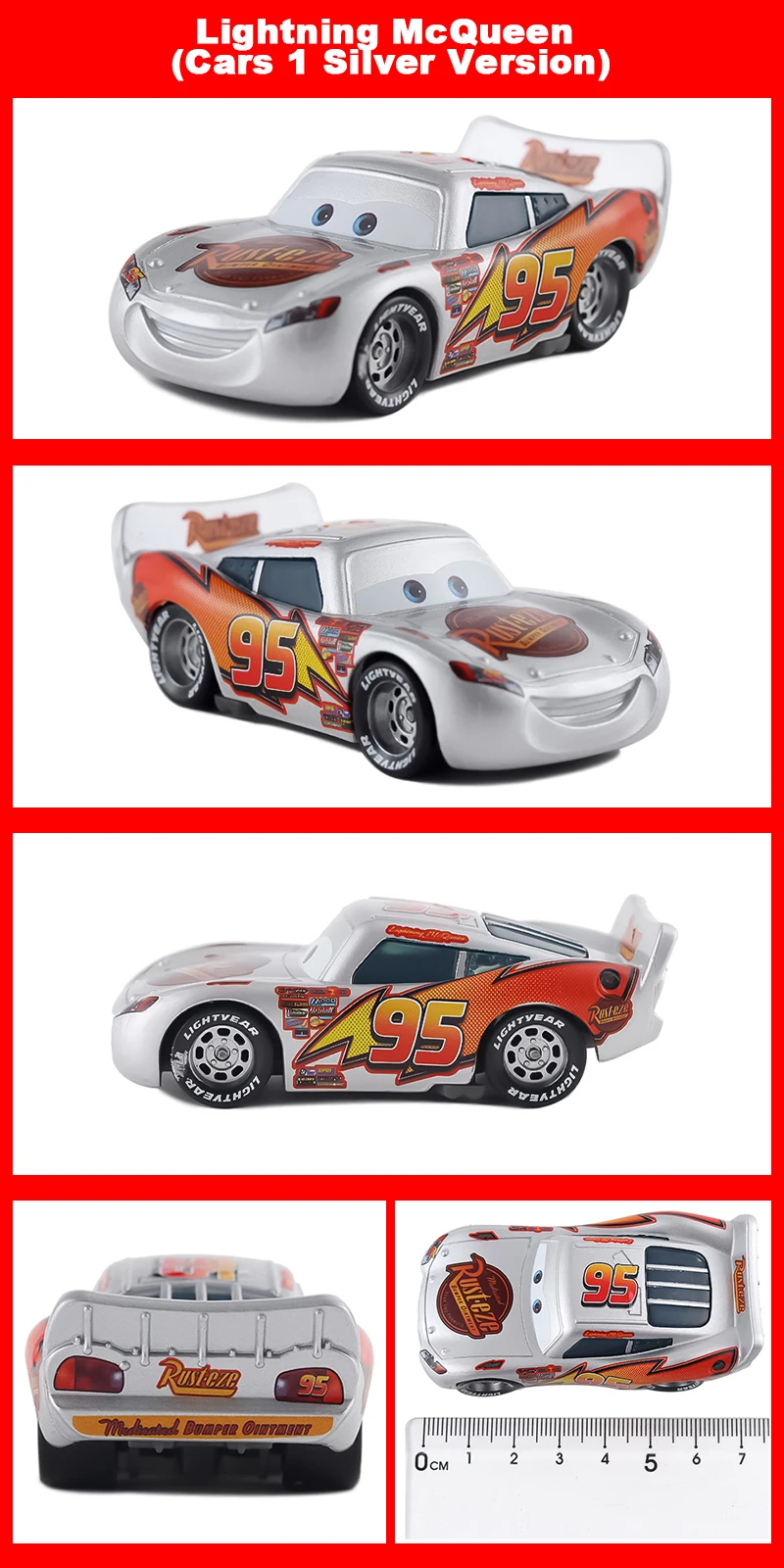 Pixar Cars Lightning Dragon McQueen Rennwagen-Spielzeug 1/55 Metall-Druckguss-Modellauto Sammlerstücke aus Legierungsmaterial Kindergeschenke – Detail 33