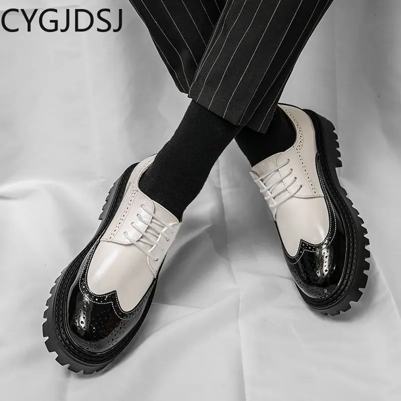 Oxford Shoes for Men Business Suit Office 2026 Patent Leather Shoes for Men Brogues Shoes for Men Italiano Casuales туфли
