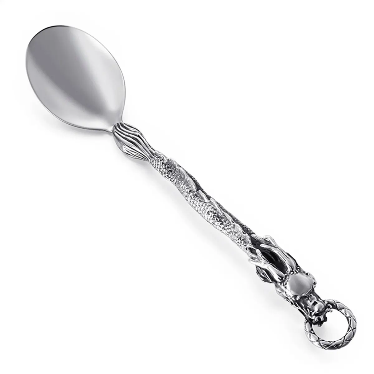 A56K Cutlery Chinese Zodiac Dragon Western-Style Spoon Trend Punk Wind Stainless Steel Portable Tableware