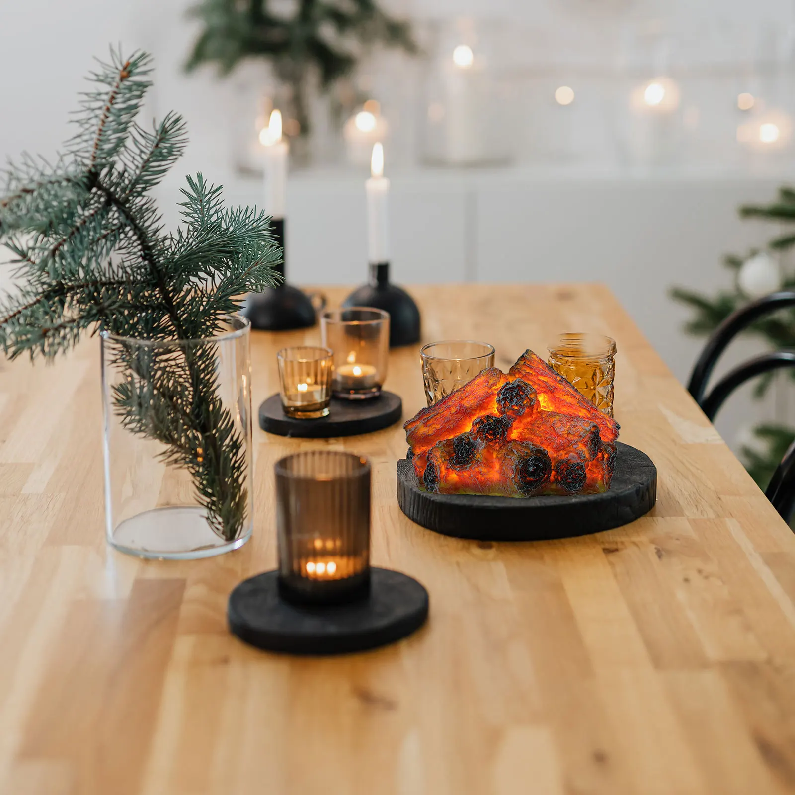 

Simulated Charcoal Flame Light Realistic Campfire Atmosphere Lamp Warm Decor Flameless Fireplace Fake Fire Pit Led Glow