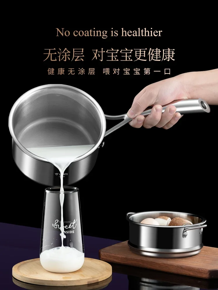 316 Stainless steel instant pots for cooking 20cm No coating milk pot cooking soup pot steamer Kitchen Non stick pots and pans