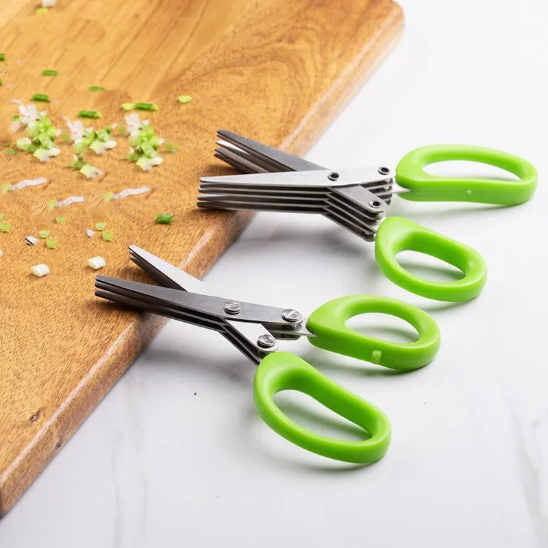 Kitchen multifunctional stainless steel three-layer/five-layer green onion scissors and seaweed chopping scissors