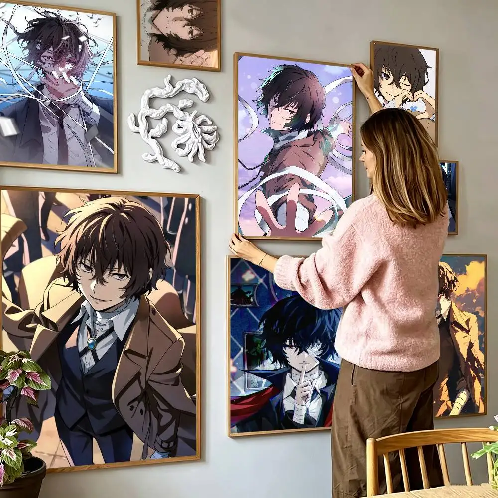 D-Dazai Osamu B-Bungou Stray Poster High Quality Dorm Living Room Aesthetic Wall Decoration Painting Stickers Gift