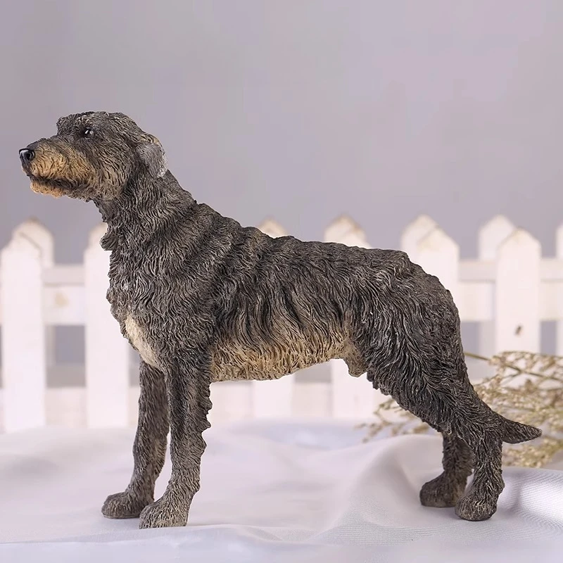 Irish Wolfhound Simulation Dog Model Ornament, Car Decoration Resin Dog Doll Ornament Ornament, Soldier Model Prop Ornament
