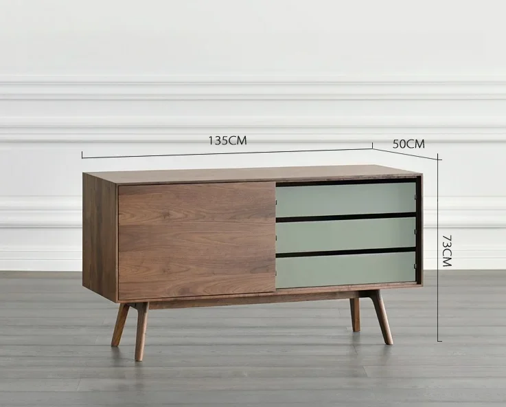 

Итальянский минималистичный арт-входной шкафчик, скандинавский свет, роскошный простой черный орех, маленькая квартира, гостиная, столовая, боковое хранилище