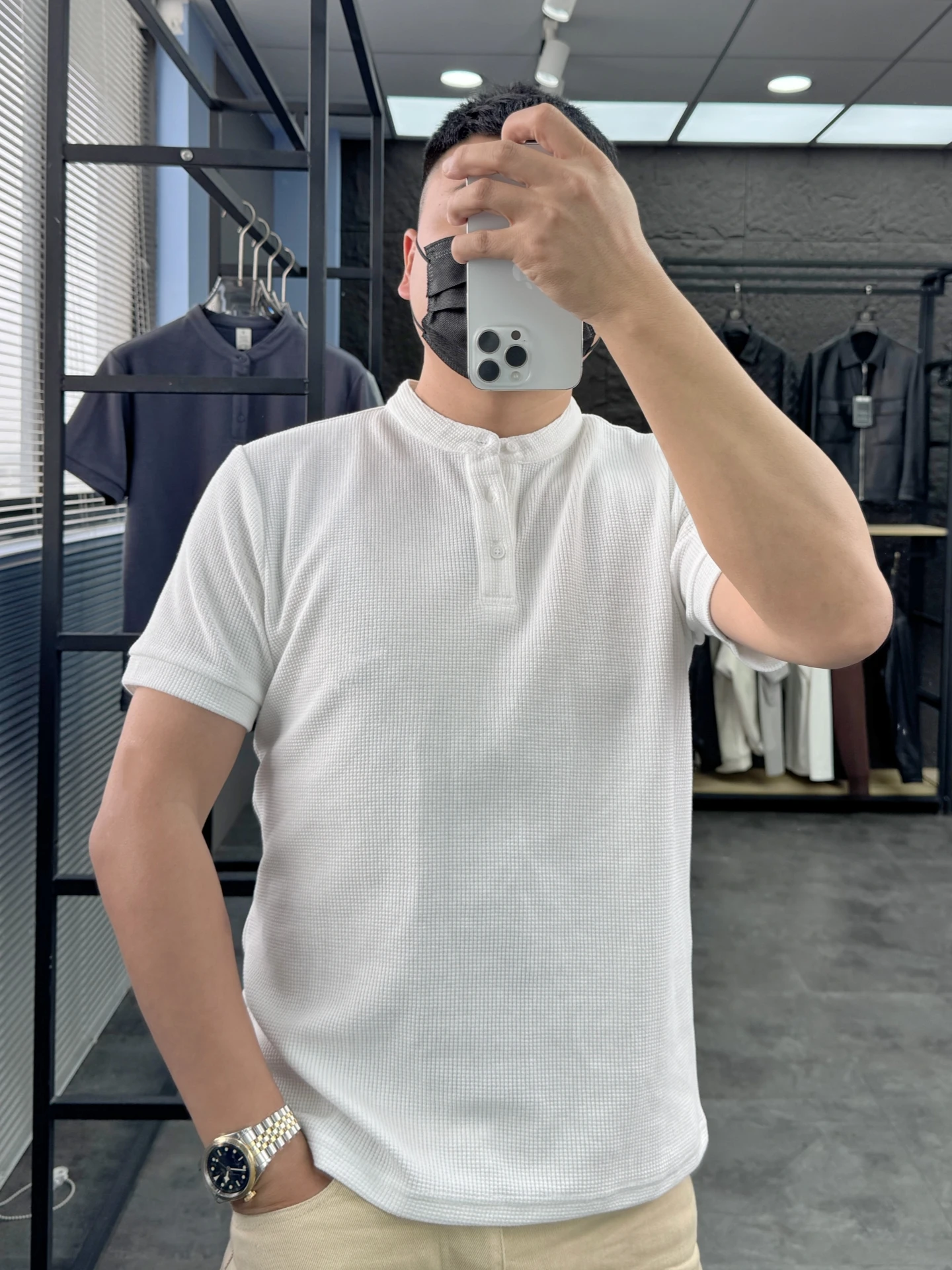 

Мужская футболка Svip Cabinet 2300 с коротким рукавом и воротником хенли, повседневная, комфортная, дышащая, летняя, из смесового хлопка и полиэстера