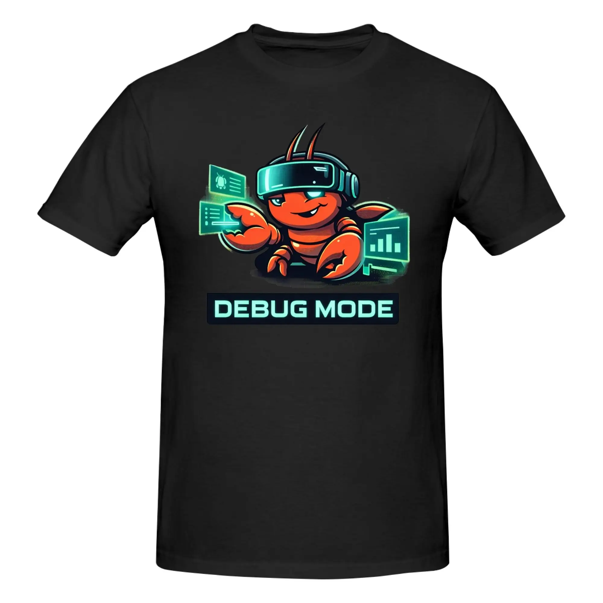 1 Piece Debug Mode Graphic Funny 100% Cotton T-Shirt Openclow Tees Tops For Men