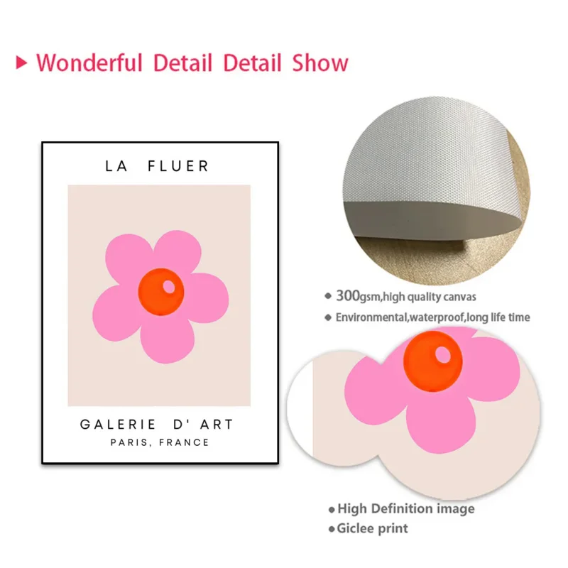 مجردة الرجعية جماليات جدار الفن الوردي البرتقالي ماتيس معرض HD النفط على قماش الملصقات والمطبوعات ديكور غرفة نوم المنزل الهدايا #5