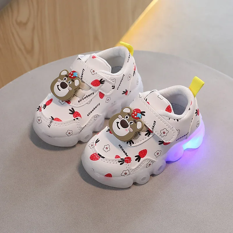 LED Baby Luminous Shoes girl\'s Glowing Children Sport Sneakers bambini scarpe antiscivolo per bambini Led Flash Lights Disney