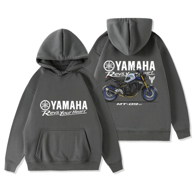 Yamaha 정품 가을 기사 착용 오토바이 수정 맞춤형 인쇄 따뜻한 느슨한 후드 긴팔 셔츠 남성 및 여성상의