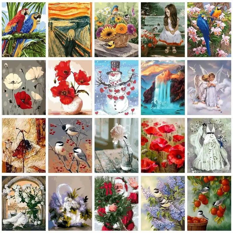 

CHENISTORY Coloring By Numbers Flower And girl 40x50cm Frame Painting By Numbers On Canvas DIY Home Decoration DIY Gift