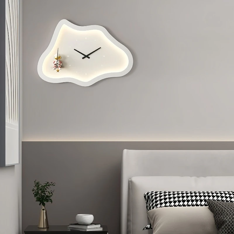 Full Spectrum Eye Protection Wall Lamp Living Room Clock Decoration Lamp Simple and Personalized Cloud Bedroom Bedside Lamp