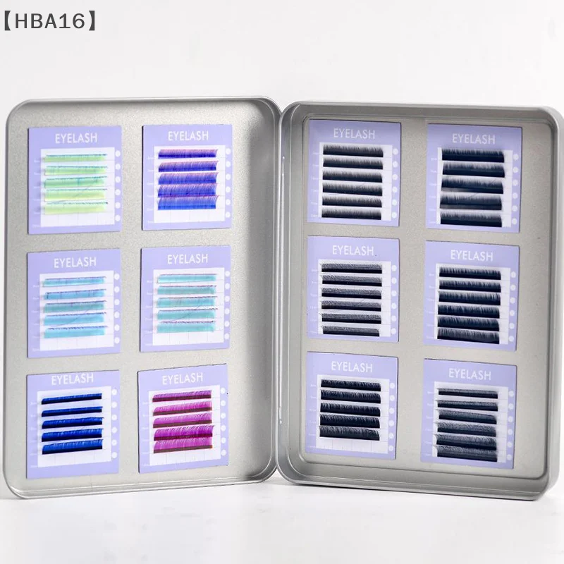 〔HBA16〕Empty Magnetic Fake Eyelash Storage Box With 12 Diskettes False Eyelash Holder Case Container Travel Pallet Lash Holder