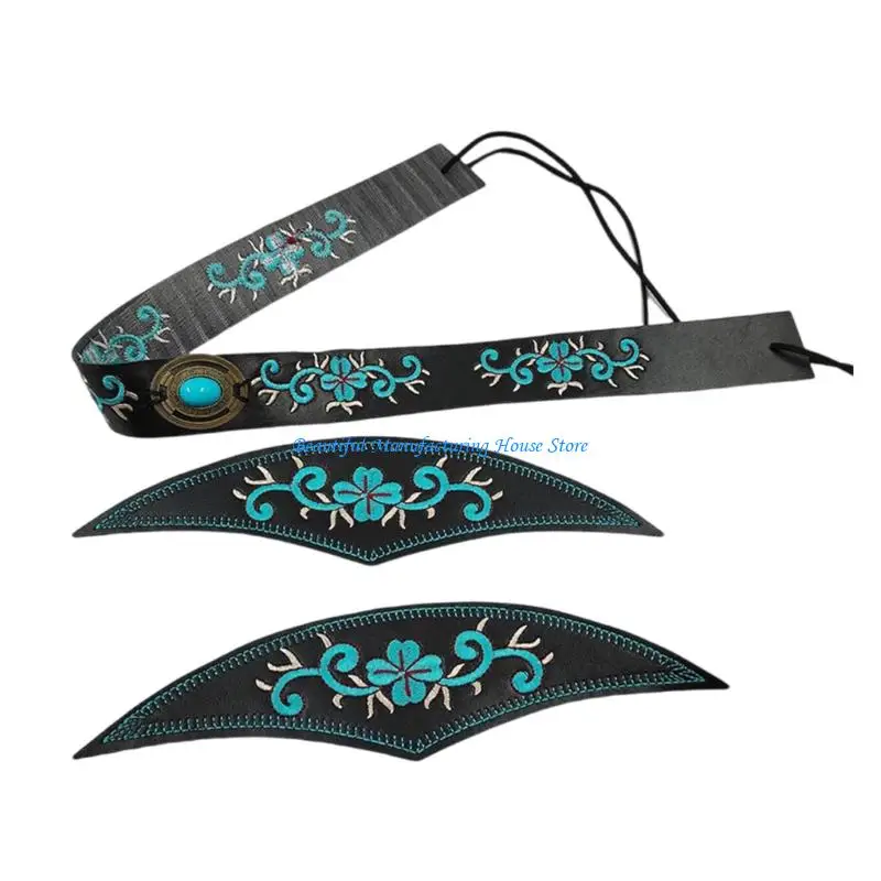 

E56A Decorative Hat Belts Embroidery Belt for Western and Fedoras Hats Replacement