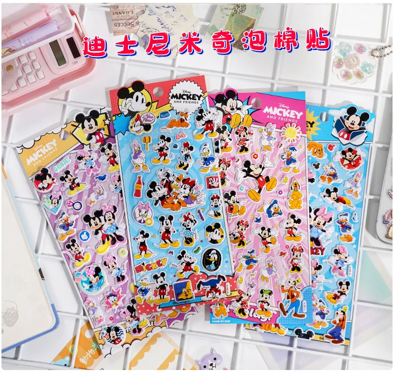 Mickey Stickers Cute Minnie Donald Duck 3D Bubble Stickers Reward Foam Stickers