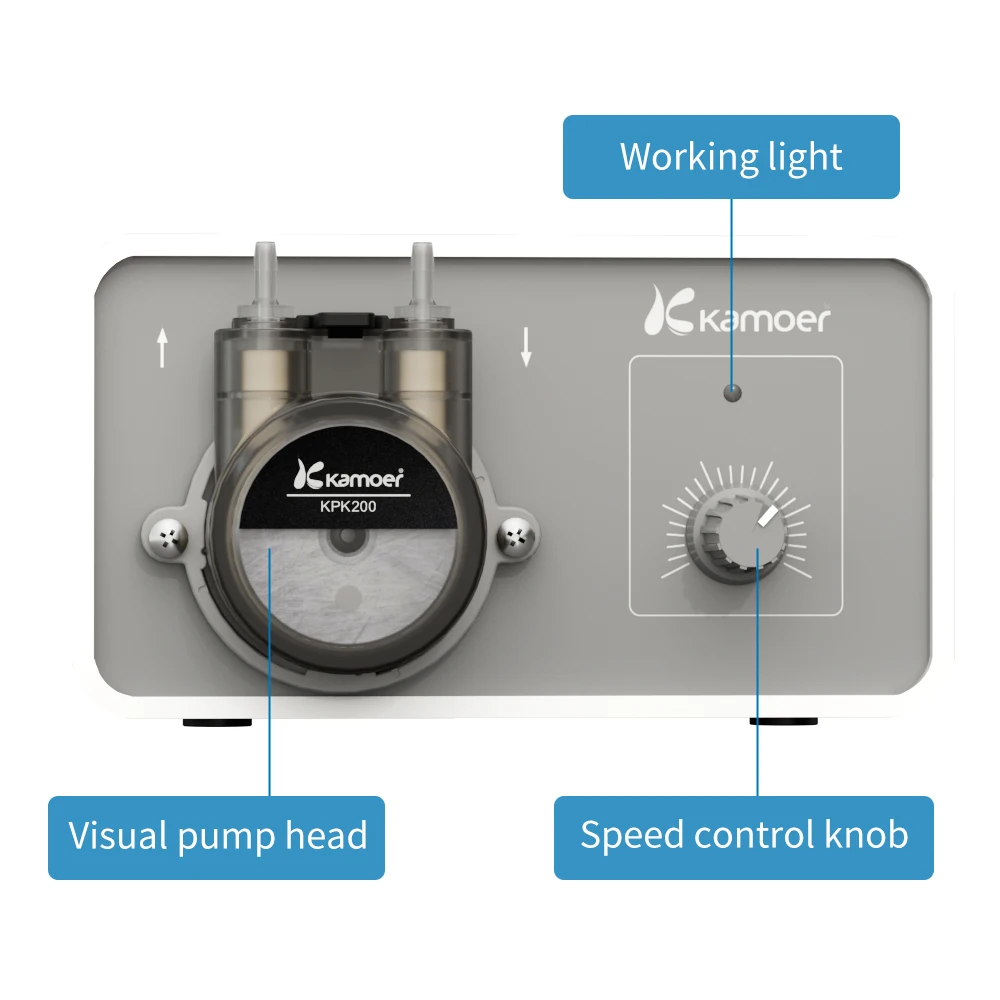 Kamoer M1-KPK200 Peristaltic Pump 25-150ml/min Adjustable Flow Dosing Pump 12V DC Motor for Laboratory(3.2x6.4 tubing)