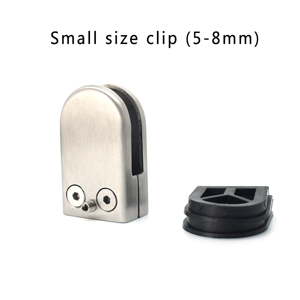 4pcs Glass Clamp 201 Stainless Steel Adjustable Staircase Handrail Glass Fence Clamp Bracket