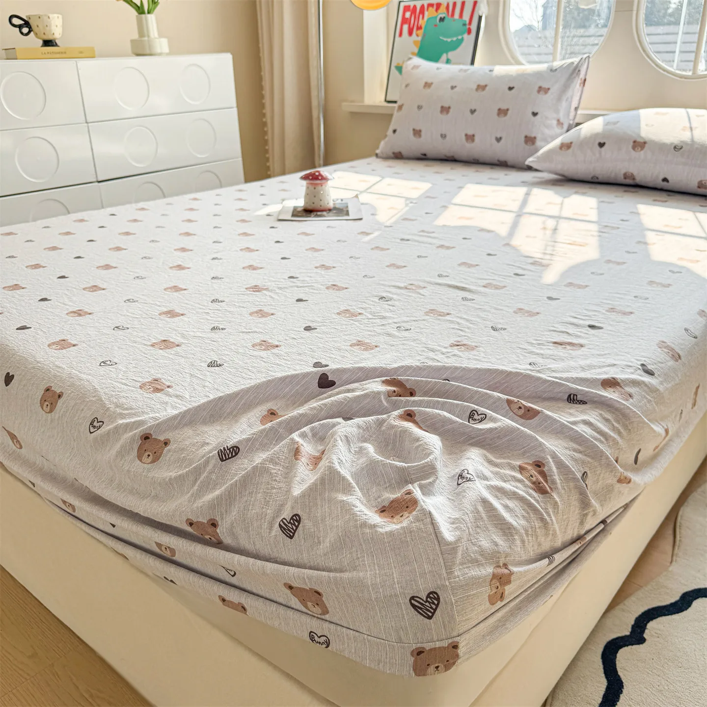 Sábana Ajustable Jacquard con Elástico Individual, Ropa de Cama Queen, King, Sábana Hipoalergénica, Colcha de Cama Casal