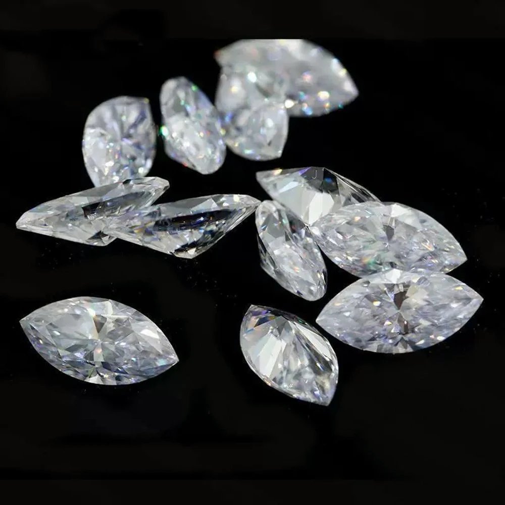 0.3-5캐럿 마퀴즈 컷 모이사나이트 루스 젬스톤 D 컬러 VVS1 슈퍼 화이트 인증된 마퀴즈 모이사나이트 다이아몬드 테스트 통과 랩 젬스