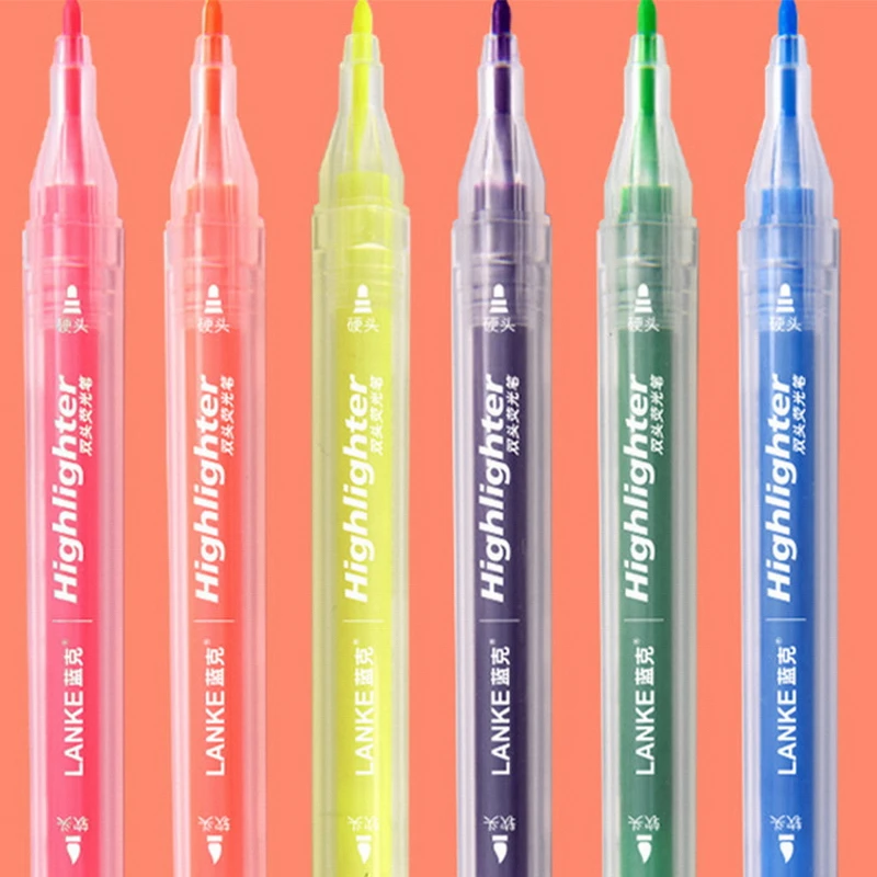 

6 Colors Double Head Soft Tip Hard Nib Drawing Marker Painting Marking Coloring Pen for Black Paper Calligraphy Art Pen Painting