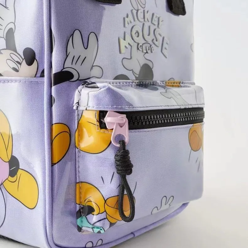 Children\'s Bag Cartoon Fashion Casual Two-shoulder Bags Purple Schoolbags For Boys Girls Mickey Mouse Print Cute Mini Backpack