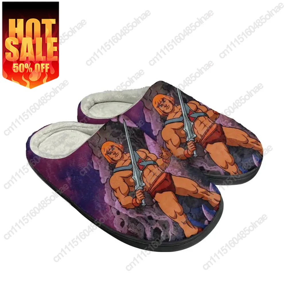 Cartoon He Man Fashion Cotton Slippers Personalized Men Women Plush Sandals Casual Keep Warm Shoes Comfortable Thermal Slipper