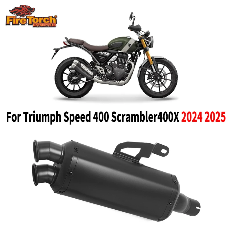 

Sllip For Triumph Speed 400 Scrambler 400X 400 X 2024 2025 Motorcycle Exhaust Escape Moto Systems Double Hole DB Killer Muffler
