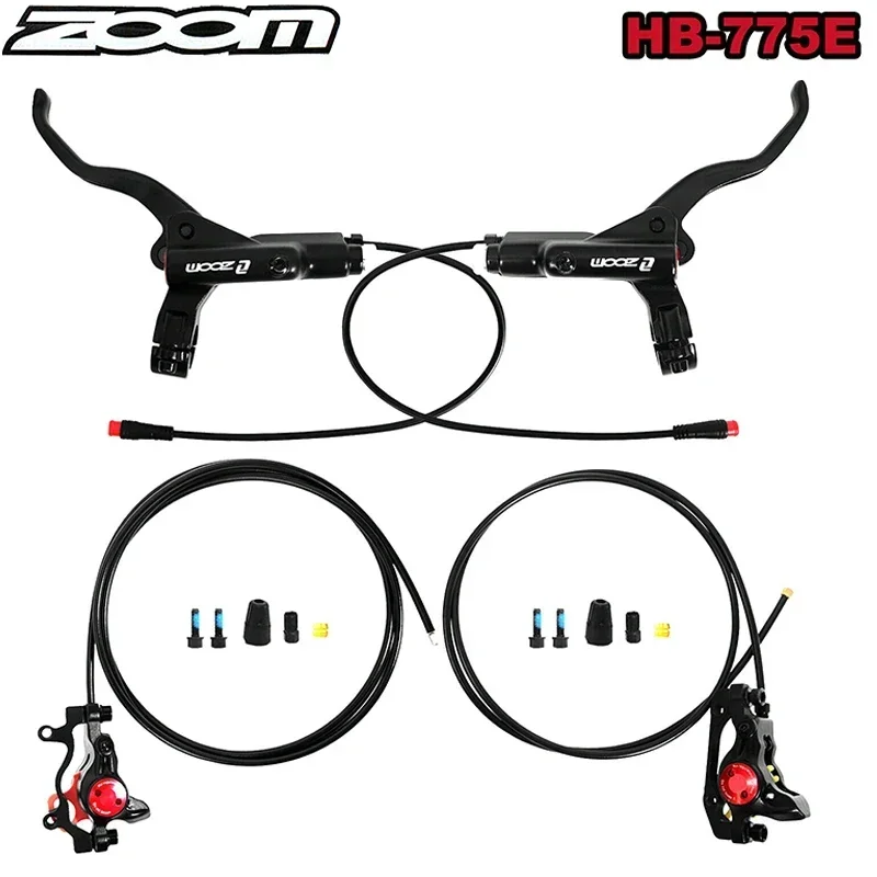 Zoom Electric Bike Hydraulic Brakes Set MTB Power Off HB-775E E-BIKE Oil Hydraulic Disc Brake 1100/1850mm Scooter Bicycle Parts