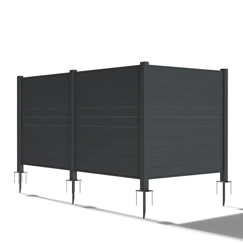 3 Panels Metal Decorative Fences for Garden Backyard Patio Outdoor Privacy Screens Trash Can Enclosure Air Outdoor Furniture