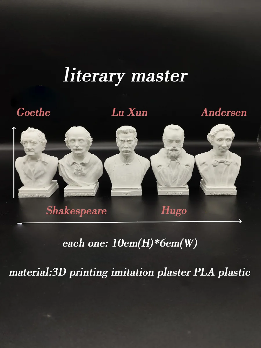 Shakespeare, Lu Xun, Hugo, Goethe, Andersen writers and writers imitation plaster ornaments statue model decorations PLA plastic