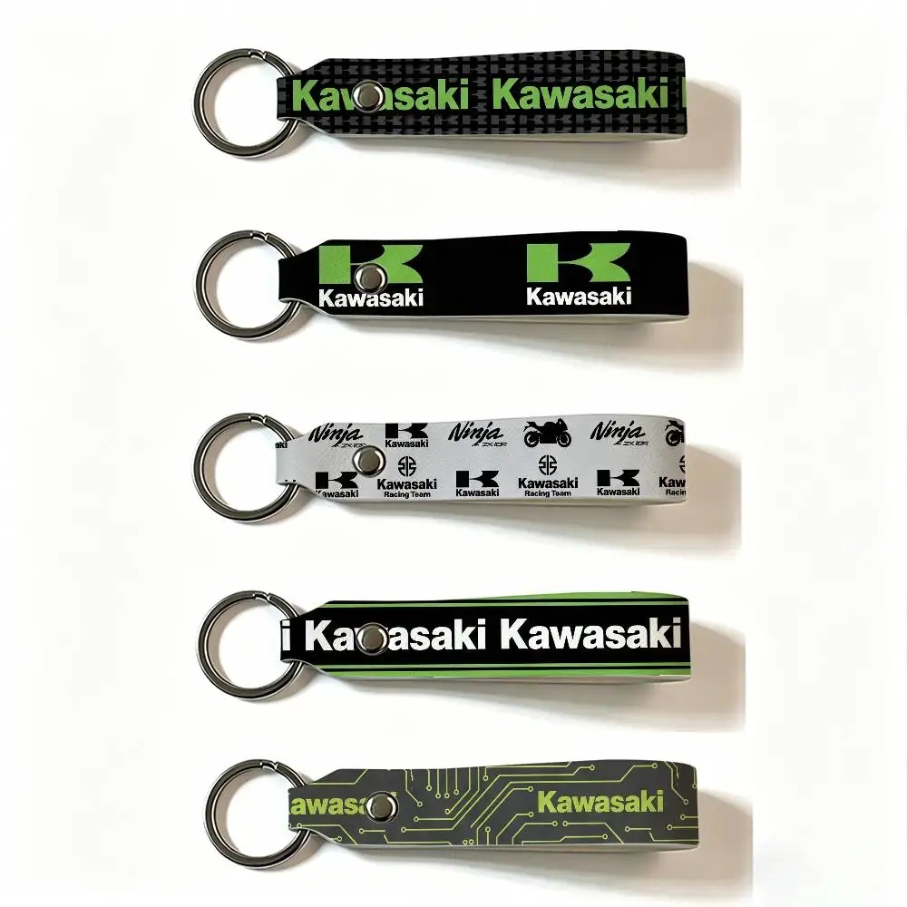Motorrad Kawasaki PU-Leder Schlüsselanhänger Minimalistischer Schlüsselhalter Langlebiger Schlüsselorganizer Autoschlüsseltasche Zubehör Geschenk
