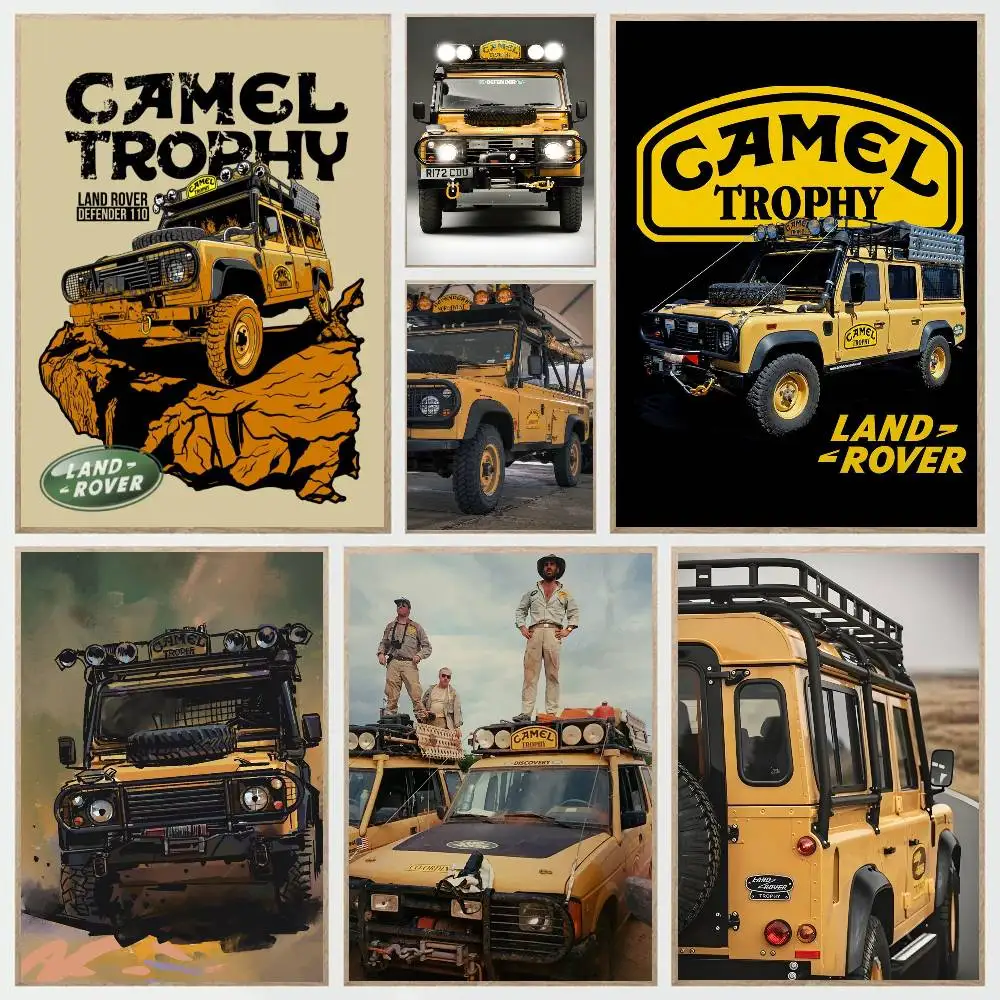 1 Stück Camel Trophy D-Defender Poster Aufkleber Druck Wasserdichter Wandkunstdruck für Wohnzimmer Schlafzimmer Heimdekoration