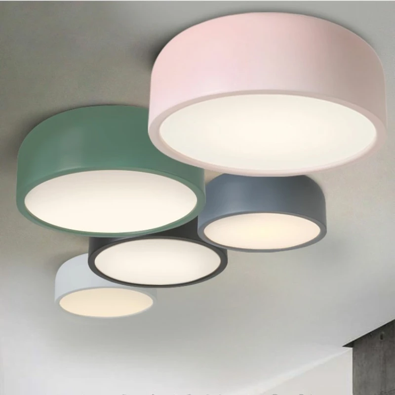 Nordic minimalist modern designer living room bedroom study home macaron color LED ceiling light