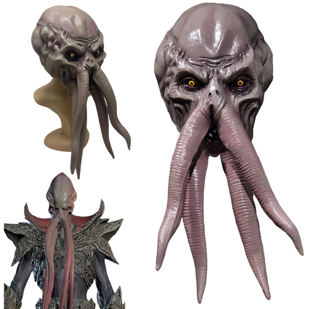 

Lllithid Mask Cosplay Latex Masks Helmet Game Baldur Cosplay Gate Masquerade Disguise Costume Props Halloween Suit Accessories