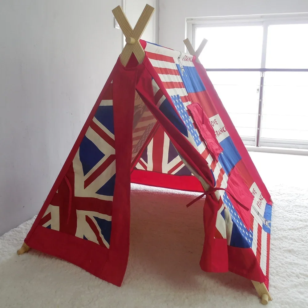 Design Triangle Durable Kid Teepee Easy Assemble A Frame Camping Kid Tent