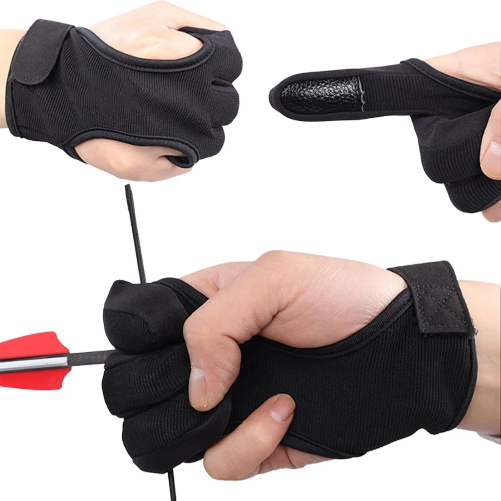 Outdoor Sports Accessories Shooting Hand Guard Protector Recurve Bow 3 Fingers Protective Gloves Archery Finger Guard