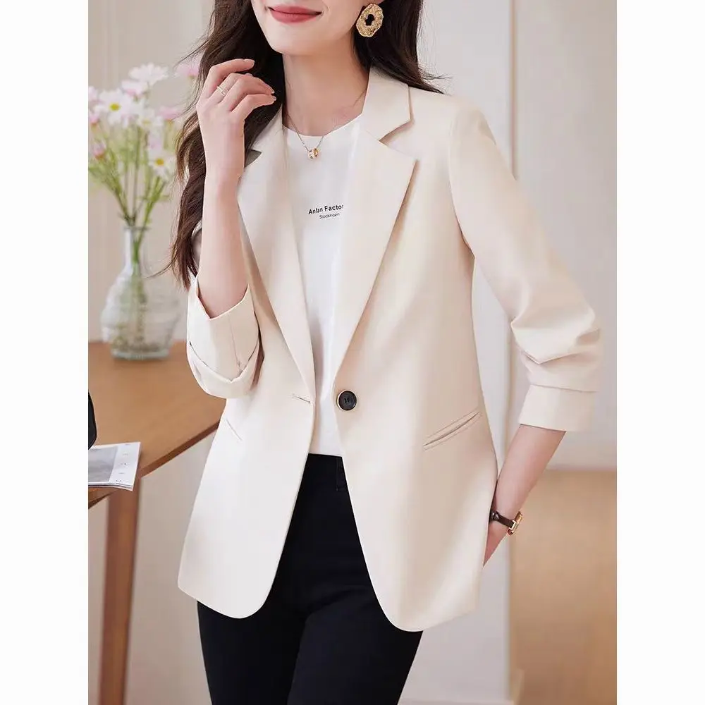 

Женский костюм Ele ort Jaet бежевого цвета, повседневный, элитный, весенне-осенний, Новое поступление, китайское производство