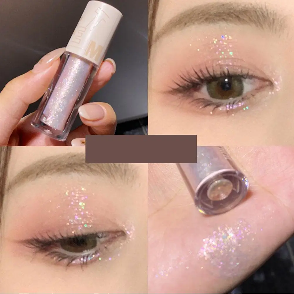 Shimmer e Shiny Eyeshadow Pen, forro de lantejoulas à prova d'água, Eye Highlighter, Maquiagem líquida, Delineador, Starlight, Sombra, O2h9, 1Pc