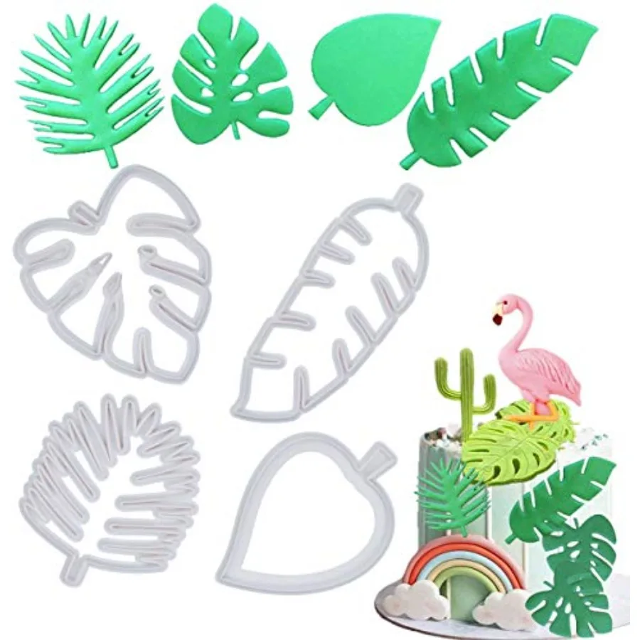

Tropical Leaf Ce Cutter - Hawaiian Palm Leaves Fondant Cutters Set for Gum Paste Sugarcraft Candy Luau Cake Decorating