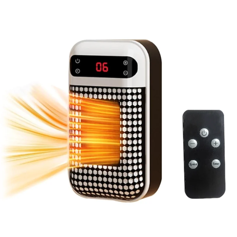 CYCLI-Electric Heaters  Indoor Electric Space Heaters 500 Watt Heater For Winter Remote Heater With LED Display  US Plug-A