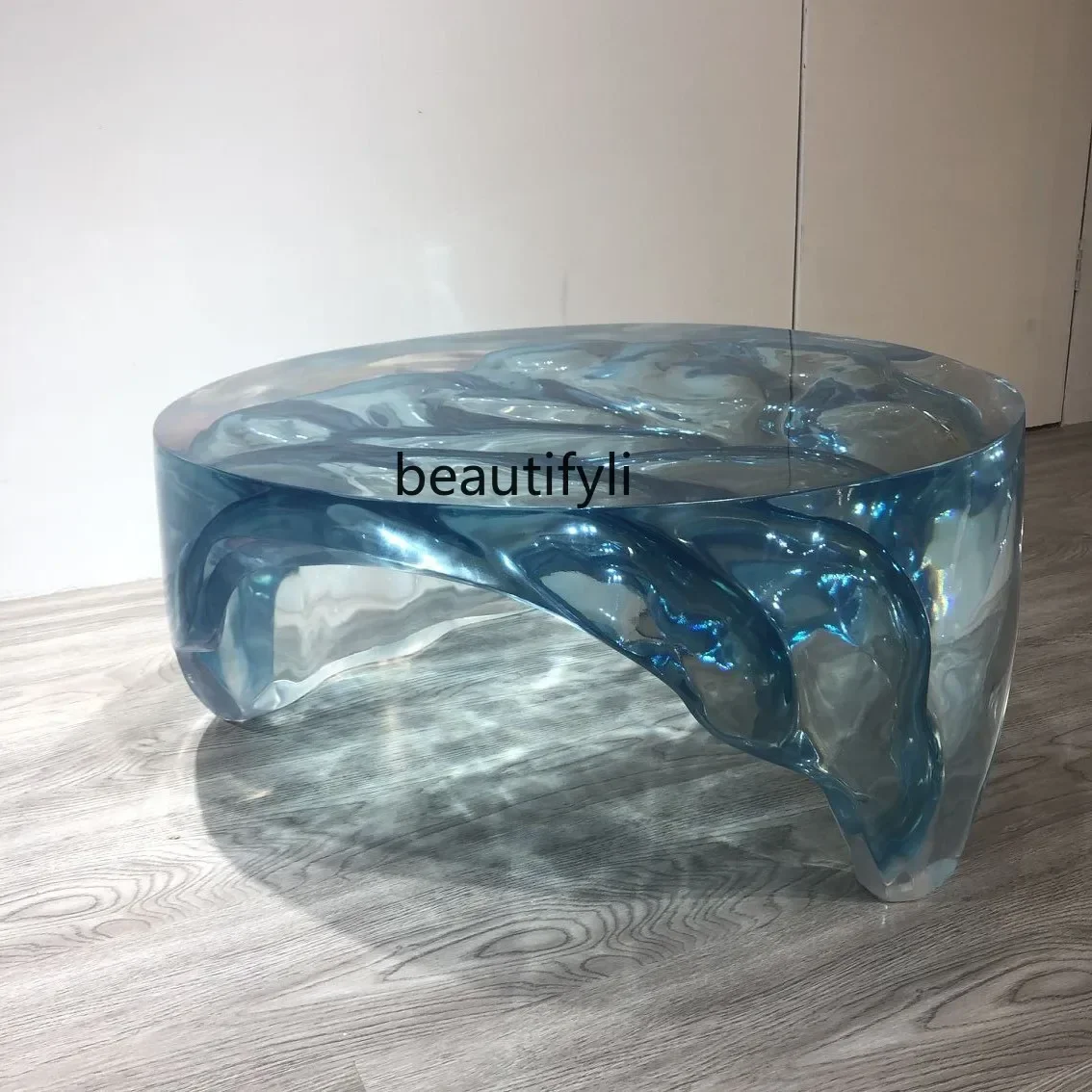 

Lightluxury resin handicrafts transparent coffee table sculpture model house living room soft decoration high-end floor ornament